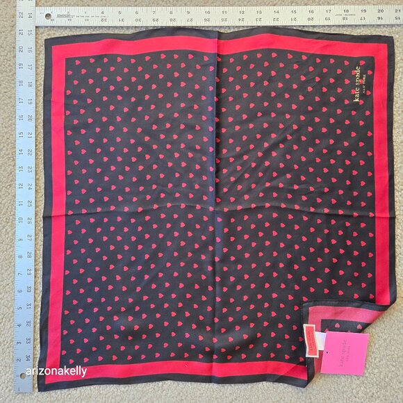 kate spade Accessories - NWT Kate Spade Silk Scarf Neckerchief Hearts